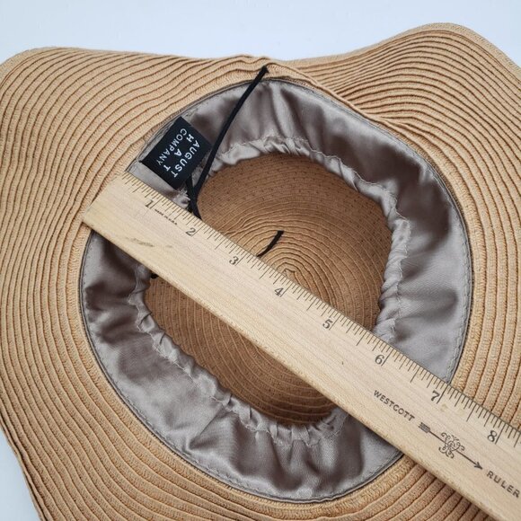 Womens Floppy Sunhat Woven Straw Tan Natural Wide Brim Beach Hat - Picture 9 of 11